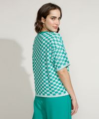 Blusa-de-Trico-Feminina-Mindset-Oversized-Estampada-Xadrez-Vichy-Manga-Curta-Decote-Redondo-Verde-9972965-Verde_2