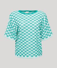 Blusa-de-Trico-Feminina-Mindset-Oversized-Estampada-Xadrez-Vichy-Manga-Curta-Decote-Redondo-Verde-9972965-Verde_6