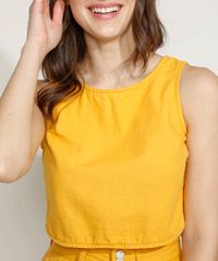 Top-Cropped-Feminino-Equivoco-com-Amarracao-Alca-Larga-Decote-Redondo-Amarelo-9974618-Amarelo_4