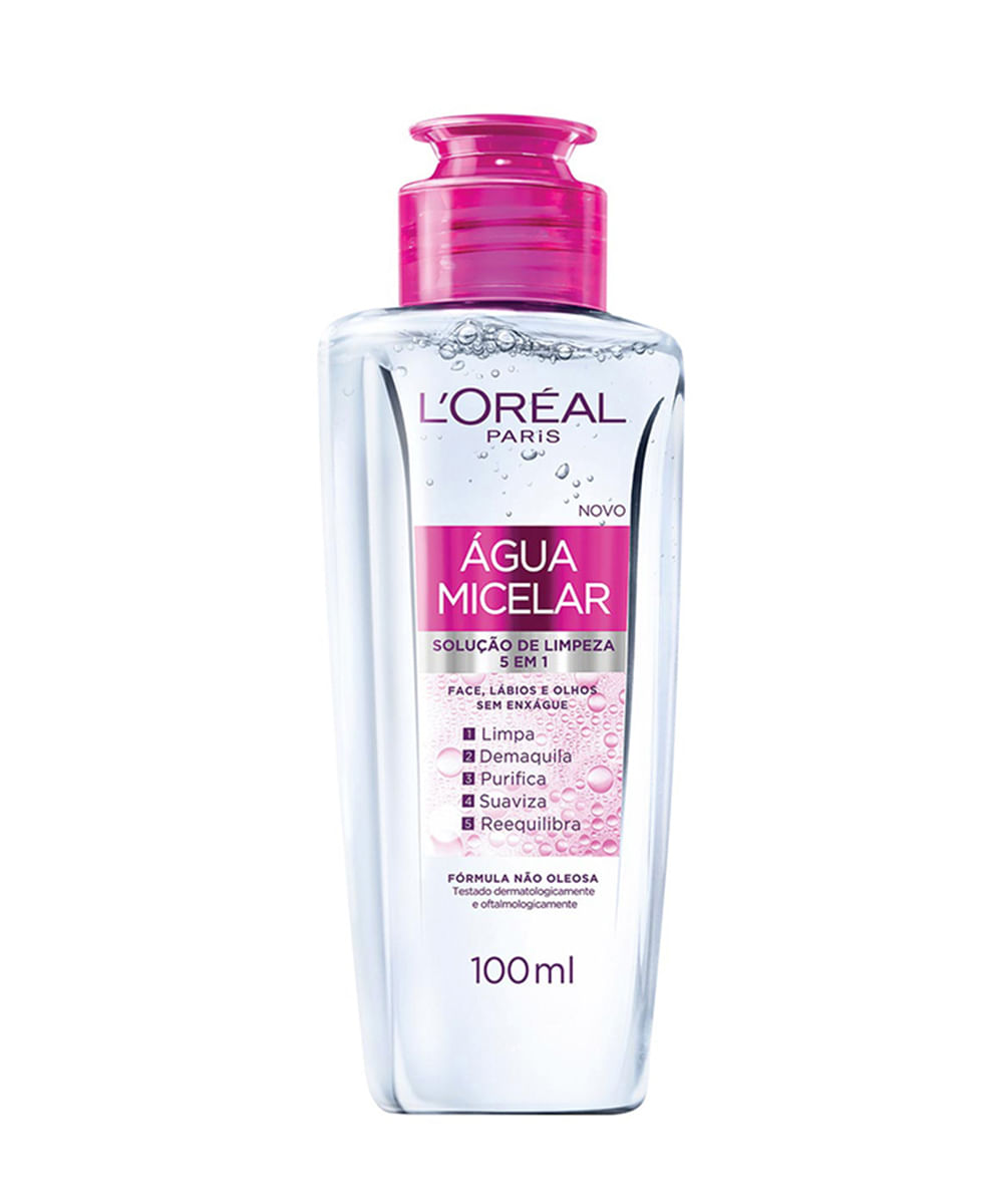 Água Micelar L'Oréal Paris Regular Solução Limpeza 5 em 1 - 100ml Único