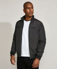 Jaqueta-Masculina-Acolchoada-em-Nylon-com-Bolsos-Gola-Alta-Preta-9807947-Preto_1