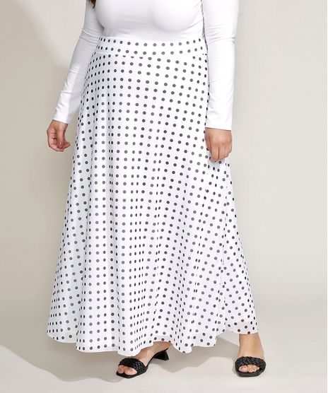 Saia-de-Tule-Feminina-Plus-Size-Mindset-Longa-Estampada-de-Poa-Branca-9970758-Branco_1