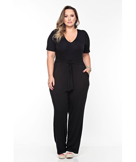 macacao preto plus size