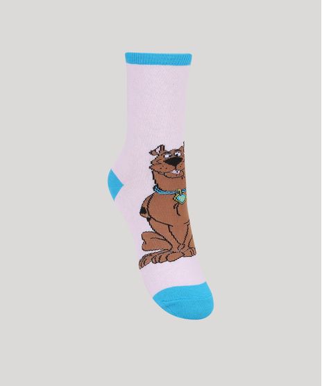 Par-de-Meia-Feminino-Scooby-Doo-Cano-Alto-Rosa-9964958-Rosa_1