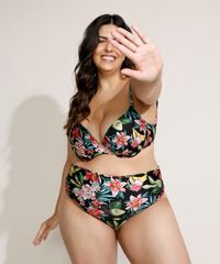 Biquini-Calcinha-Plus-Size-Hot-Pant-Estampado-de-Frutas-com-Franzido-e-Protecao-UV50--Preto-9958134-Preto_3