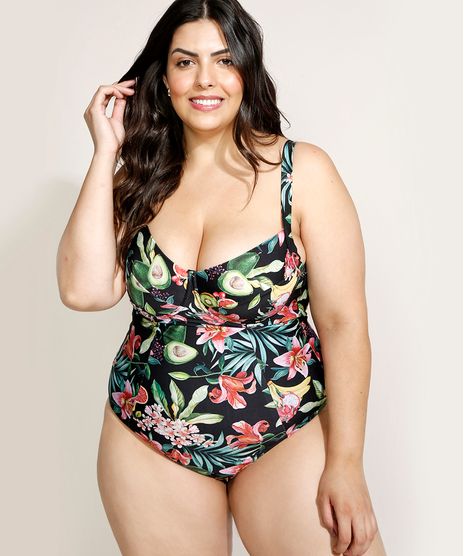 Maio-Plus-Size-Meia-Taca-Estampado-de-Frutas-Sem-Bojo-com-Aro-e-Protecao-UV50--Preto-9961572-Preto_1
