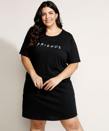 Camisola-Feminina-Plus-Size-Friends-Manga-Curta-Preta-9953332-Preto_1