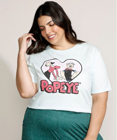 Blusa-Feminina-Plus-Size-Popeye-e-Olivia-Palito-Manga-Curta-Decote-Redondo-Verde-Claro-9967439-Verde_Claro_1