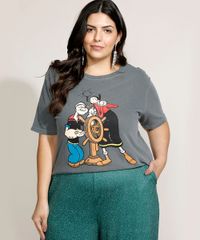 Blusa-Feminina-Plus-Size-Popeye-e-Olivia-Palito-Manga-Curta-Decote-Redondo-Chumbo-9967440-Chumbo_1