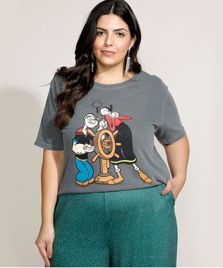 Blusa-Feminina-Plus-Size-Popeye-e-Olivia-Palito-Manga-Curta-Decote-Redondo-Chumbo-9967440-Chumbo_1