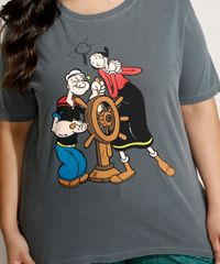 Blusa-Feminina-Plus-Size-Popeye-e-Olivia-Palito-Manga-Curta-Decote-Redondo-Chumbo-9967440-Chumbo_2