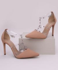 Scarpim-Feminino-Oneself-em-Suede-e-Vinil-Salto-Alto-Fino-Bico-Fino-com-Tachas-Bege-9957891-Bege_1