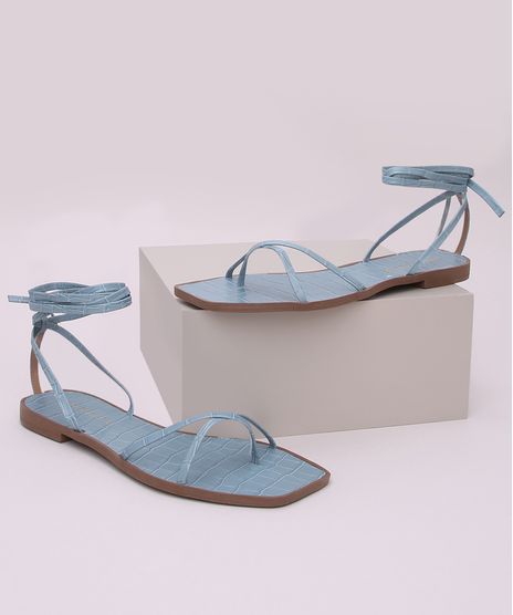 Rasteirinha-Feminina-Oneself-Croco-Tiras-Finas-para-Amarrar-Azul-9964269-Azul_1