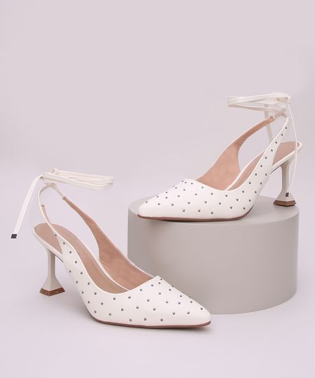 Scarpim-Feminino-Oneself-Salto-Medio-Taca-Bico-Fino-com-Tachas-e-Tira-para-Amarrar-Bege-Claro-9965873-Bege_Claro_1