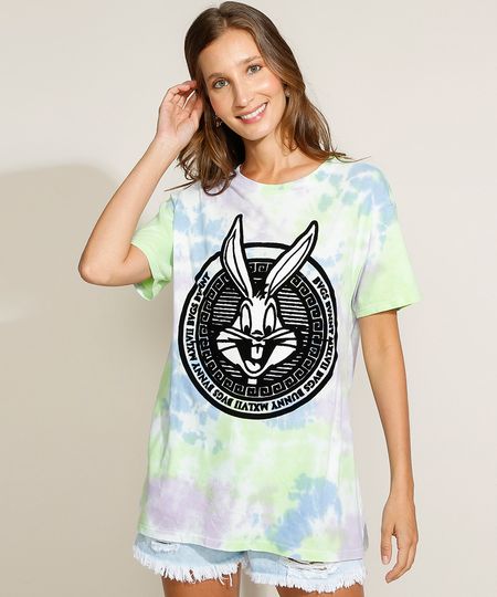 Blusa-Feminina-Pernalonga-Flocada-Estampada-Tie-Dye-Manga-Curta-Decote-Redondo-Multicor-9964593-Multicor_1 Blusa-Feminina-Pernalonga-Flocada-Estampada-Tie-Dye-Manga-Curta-Decote-Redondo-Multicor-9964593-Multicor_1