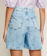 Bermuda-Jeans-Feminina-Cintura-Super-Alta-Marmorizada-com-Pregas-Azul-Claro-9970697-Azul_Claro_2
