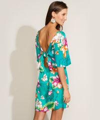 Vestido-Feminino-Curto-Estampado-Floral-Tigre-com-No-Manga-Curta-Ampla-Verde-Agua-9947524-Verde_Agua_2