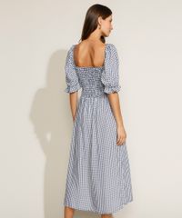 Vestido-Feminino-Midi-Estampado-Xadrez-Vichy-com-Lastex-Manga-Bufante-Azul-Marinho-9967385-Azul_Marinho_2 Vestido-Feminino-Midi-Estampado-Xadrez-Vichy-com-Lastex-Manga-Bufante-Azul-Marinho-9967385-Azul_Marinho_2