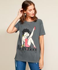 Blusa-Feminina-Ampla-Betty-Boop-Manga-Curta-Decote-Redondo-Chumbo-9967636-Chumbo_5