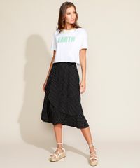 Saia-Feminina-Midi-Estampada-de-Poa-em-Camadas-com-Babado-e-Fenda-Preta-9962526-Preto_3