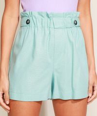 Short-Feminino-Clochard-Cintura-Super-Alta-com-Linho-e-Martingale-Verde-Claro-9960731-Verde_Claro_1