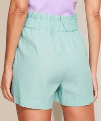 Short-Feminino-Clochard-Cintura-Super-Alta-com-Linho-e-Martingale-Verde-Claro-9960731-Verde_Claro_2