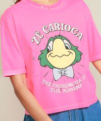 Blusa-Feminina-Ampla-Ze-Carioca-Manga-Curta-Decote-Redondo-Rosa-Neon-9957791-Rosa_Neon_2