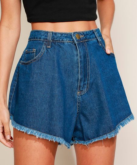 Short-Jeans-Feminino-Sawary-Gode-Cintura-Super-Alta-com-Barra-Desfiada-Azul-Escuro-9974029-Azul_Escuro_1