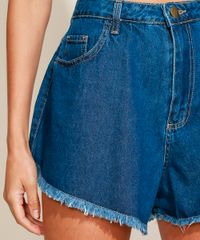 Short-Jeans-Feminino-Sawary-Gode-Cintura-Super-Alta-com-Barra-Desfiada-Azul-Escuro-9974029-Azul_Escuro_4