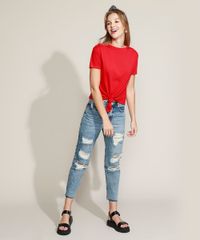 Blusa-Feminina-Basica-com-No-Manga-Curta-Decote-Redondo-Vermelha-9883921-Vermelho_3