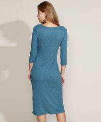 Vestido-Feminino-Midi-Canelado-Manga-3-4-Azul-9944201-Azul_2