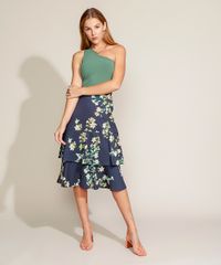 Saia-Feminina-Midi-Estampada-Floral-em-Camadas-com-Babado-Azul-Marinho-9946520-Azul_Marinho_3