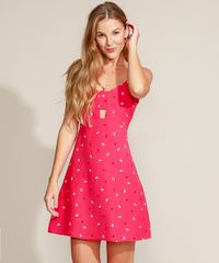Vestido-Feminino-Curto-Evase-Estampado-Mini-Print-Floral-com-Vazado-Alca-Fina-Rosa-Escuro-9947557-Rosa_Escuro_1