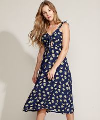 Vestido-Feminino-Midi-Estampado-de-Banana-com-Laco-e-Babado-na-Alca-Azul-Marinho-9960243-Azul_Marinho_1