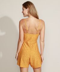 Macaquinho-Feminino-Estampado-de-Poa-com-Transpasse-Alca-Fina-Mostarda-9963475-Mostarda_2