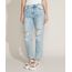 Calca-Jeans-Feminina-Boyfriend-Cintura-Media-Marmorizada-Destroyed-Azul-Claro-9964527-Azul_Claro_1