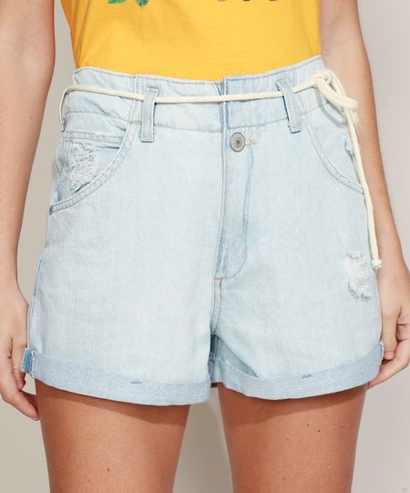 Short-Jeans-Feminino-Mom-Cintura-Super-Alta-Destroyed-com-Cinto-Cadarco-Azul-Claro-9964988-Azul_Claro_1