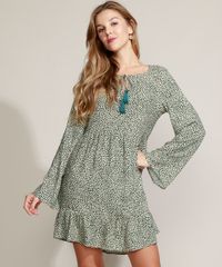 Vestido-Feminino-Curto-Estampado-com-Babado-e-Tassel-Manga-Sino-Verde-Claro-9973776-Verde_Claro_1
