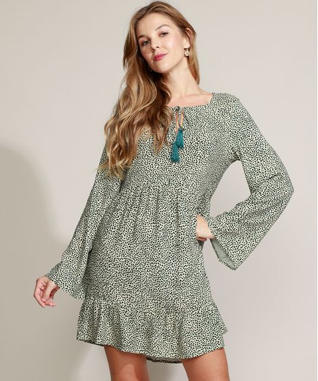 Vestido-Feminino-Curto-Estampado-com-Babado-e-Tassel-Manga-Sino-Verde-Claro-9973776-Verde_Claro_1