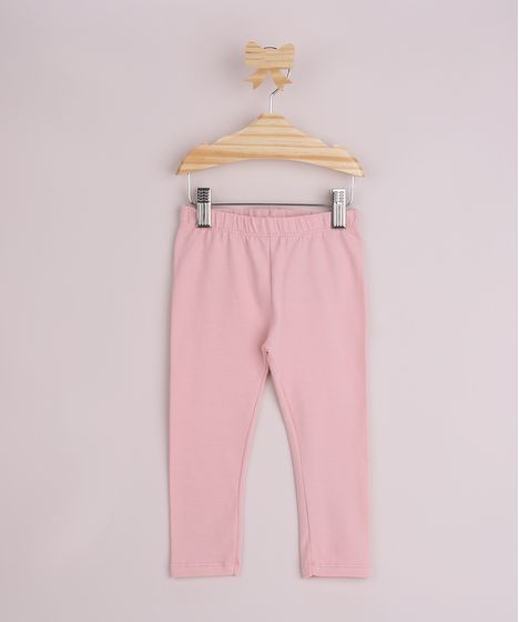 calça legging infantil rosa