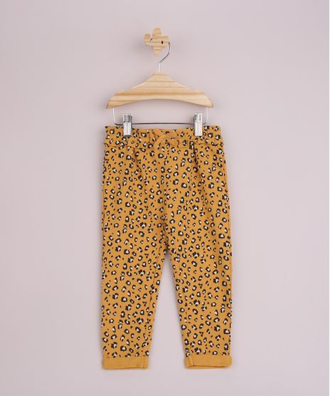 Calca-Infantil-Reta-Estampada-Animal-Print-Onca-Barra-Dobrada-Cos-com-Cordao-Amarela-9794852-Amarelo_1