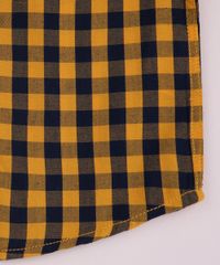 Camisa-Infantil-Estampada-Xadrez-com-Bolso-Manga-Curta-Amarela-9810818-Amarelo_4