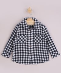 Camisa-Infantil-Estampada-Xadrez-com-Bolso-Manga-Longa-Azul-Marinho-9810823-Azul_Marinho_1