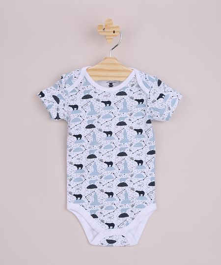 Body-Infantil-Estampado-de-Urso-Polar-Manga-Curta-Branco-9845121-Branco_1