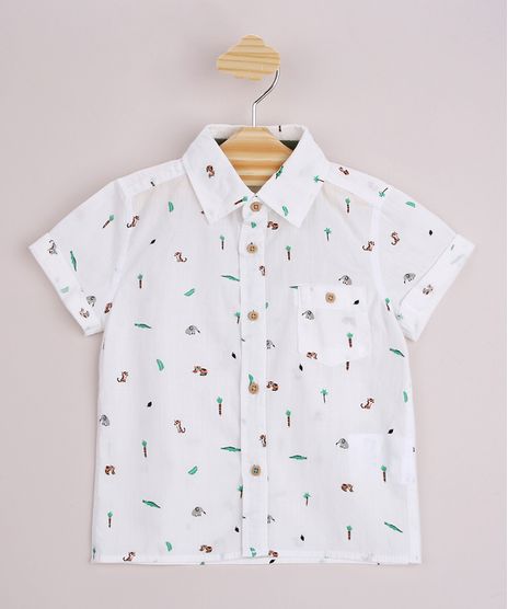 Camisa-Infantil-Estampada-Animais-e-Coqueiros-com-Bolso-Manga-Curta-Off-White-9947286-Off_White_1