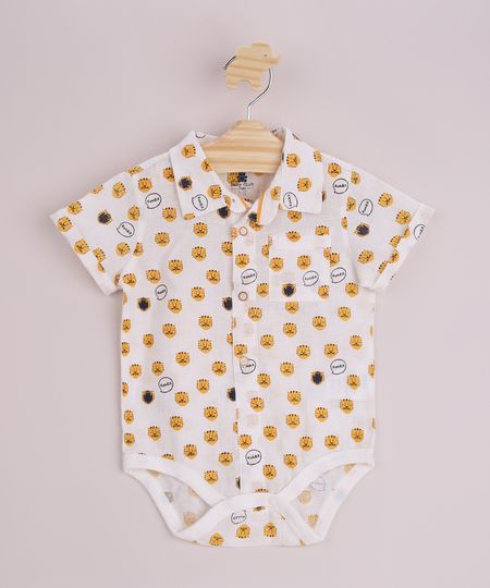 Body-Camisa-Infantil-Estampado-de-Tigres-com-Botoes-Bolso-e-Gola-Esporte-Manga-Curta-Off-White-9950580-Off_White_1