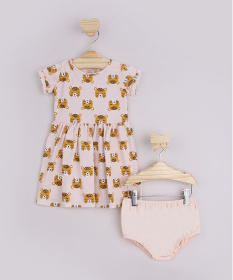 Vestido-Infantil-Estampado-de-Oncinhas-Manga-Curta---Calcinha-Rosa-Claro-9951590-Rosa_Claro_1