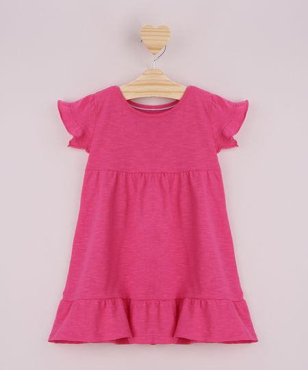 Vestido-Infantil-Flame-com-Babado-Manga-Curta-Pink-9958892-Pink_1 Vestido-Infantil-Flame-com-Babado-Manga-Curta-Pink-9958892-Pink_1
