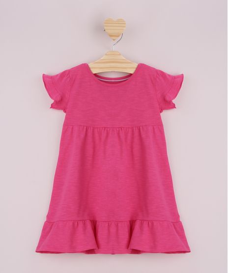 Vestido-Infantil-Flame-com-Babado-Manga-Curta-Pink-9958892-Pink_1