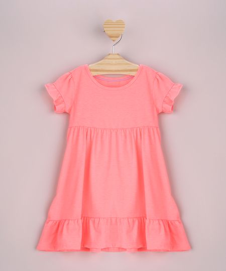 Vestido-Infantil-com-Babado-Manga-Curta-Laranja-Neon-9958894-Laranja_Neon_1